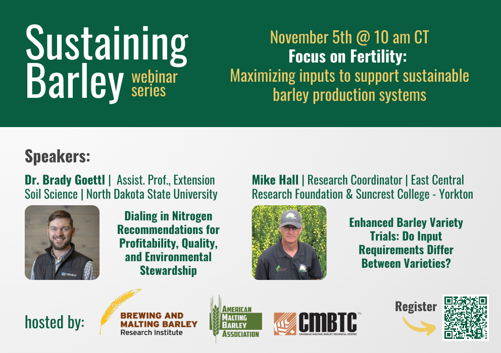 Sustaining Barley Webinar Series | Focus on Fertility: Maximizing inputs to support sustainable barley production systems